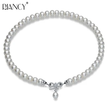 Móda Prírodné sladkovodné perly náhrdelník s príveskom, Šperky, svadobné 925 sterling silver pearl náhrdelník ženy, narodeniny, výročia