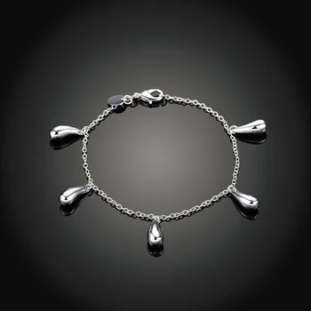Móda strieborné šperky kúzlo náramok kvapôčky vody ženy krásne narodeniny darček kvalitné klasické Európsky štýl globálne hot
