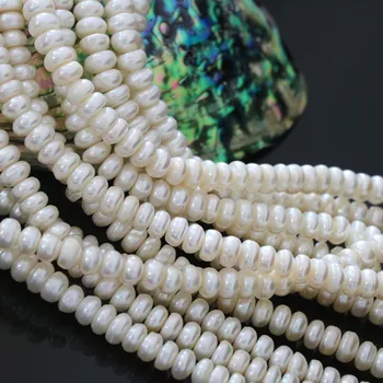 Móda takže 6*8 mm šperky biela elektronické prírodné sladkovodné perly korálky ženy vhodné pre náhrdelník 15inch B1342