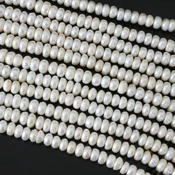 Móda takže 6*8 mm šperky biela elektronické prírodné sladkovodné perly korálky ženy vhodné pre náhrdelník 15inch B1342