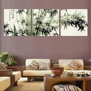 Móda veľké plátno umenie lacné moderné abstraktné bambusu plátno na stenu umenia krajiny olejomaľba obrázky pre obývacia izba NoFrame