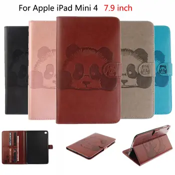 Móda Vysoko Kvalitnej PU Kože Funda Pre iPad Mini 4 puzdro Pre Apple iPad Mini4 puzdro Magnetické Panda Vzor Postaviť Shell