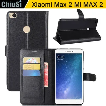 Móda Wallet PU Kožené puzdro Pre Xiao Max 2 Flip Ochranné Telefón Späť Shell Visa Karta, Slot pre MI MAX 2