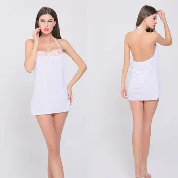 Móda Ženy Camisola Sexy spodnú bielizeň Horúcich Erotických Backless Noc Šaty Pohodlné Mäkké Biele Čipky Sleepwear Nightgowns Sleepshirt