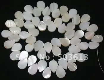 Módne Biela perleť Slza Shell DIY Voľné Korálky 8x13mm 50 kusov sb1158