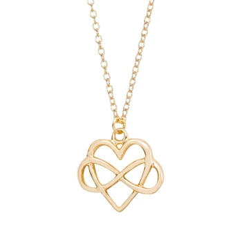 Módne broskyňa srdce prívesok náhrdelníky.Nekonečné symboly lásky zmes prívesok náhrdelníky pre ženy