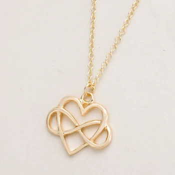 Módne broskyňa srdce prívesok náhrdelníky.Nekonečné symboly lásky zmes prívesok náhrdelníky pre ženy