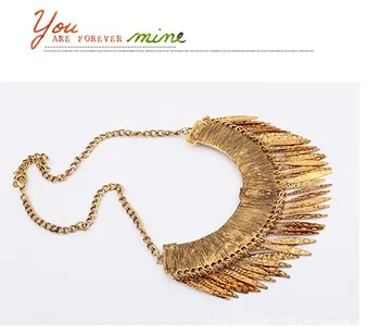 Módne elegantná kombinácia crystal willow náhrdelník Retro Zakrivené prívesok kórejský módne veľkoobchod bling gold náhrdelník