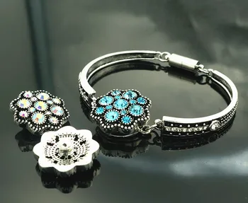 Módne Jednoduché Crystal vzor snap náramok náramok magnet fit 18 mm modul tlačidiel snap šperky SG0214 veľkoobchod
