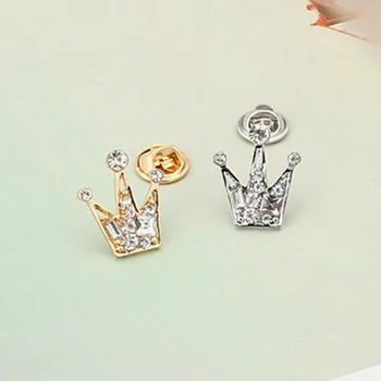 Módne Luxusné Drahokamu Mini malé Cisárskej Koruny manžetové gombíky kórejský retro vyhovovali golier košele golier Crystal manžetové gombíky kolíky