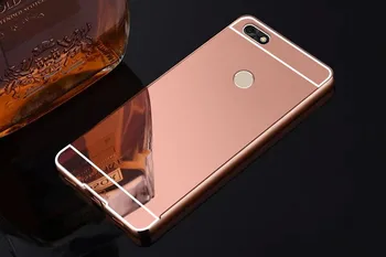 Módne Luxusné Rose Gold Zrkadlo Prípadoch Pre Huawei Nova Lite 2017 Alumimum Kovový Rám shell Zadný Kryt pre Nova Lite 2017