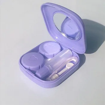 Módne Prenosné Roztomilý Vrecku Mini Kontaktné Šošovky Prípade Travel Kit Zrkadlo Kontajner 5Colors
