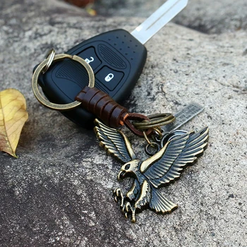Módne Retro-Bronz Zvierat Eagle Keychain Taška Keyfobs Llaveros Kúzlo Auto Kľúč Reťazca Krúžok Držiak Novinka Príslušenstvo Darček FY049