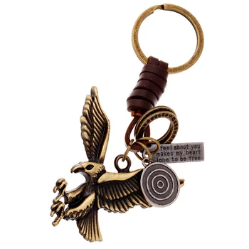 Módne Retro-Bronz Zvierat Eagle Keychain Taška Keyfobs Llaveros Kúzlo Auto Kľúč Reťazca Krúžok Držiak Novinka Príslušenstvo Darček FY049