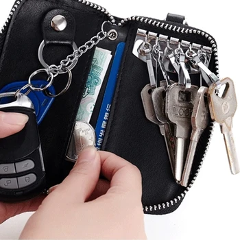 Módne Slipy pravej kože Mužov auto kľúča držiteľa keysmart peňaženky multifunkčné ženy gazdiná prípade