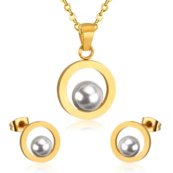 Módne Svadobné Šperky Set Kruh S Pearl Šperky Pre Ženy Vianočný Darček