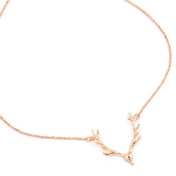 Módne šperky elk jelene parohy prívesok náhrdelník darček pre ženy, dievča N1935