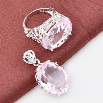 Módne šperky hot predaj drahých oheň ružová vytvorené crystal earing a krúžok svadobné doplnky, svadobné šperky sady