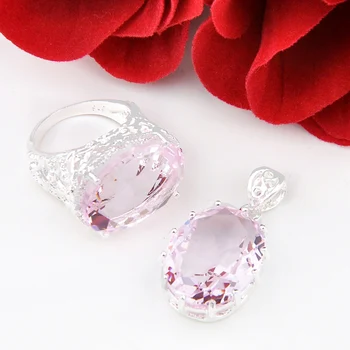 Módne šperky hot predaj drahých oheň ružová vytvorené crystal earing a krúžok svadobné doplnky, svadobné šperky sady