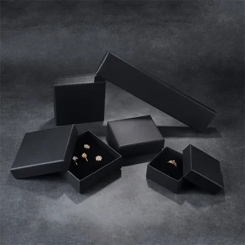 Módne ŠPERKY KRABICE pre náramok náušnice krúžok náhrdelník v pohode čiernej darčekovej krabičke šperky boxy módne balenie