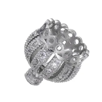 Módne Šperky Micro Zirkón Korunu Kráľa Perličiek DIY Náhrdelník Príslušenstvo 13mm*13mm Mosadz Koruny Dištančné Korálky pre Ženy