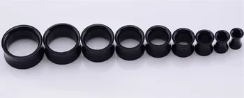 Módne Šperky Telo Akryl Ucho Telo Tunely Trendy Piercing Čierny Akryl Ušné Sviečky 9 rôznych veľkosť 5-20 mm dary