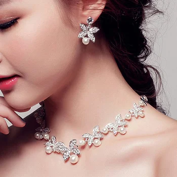 Módny dizajn Kolo krku perlový náhrdelník nevesta svadobné Svadobné šaty náhrdelník Odevné Doplnky, Módne šperky