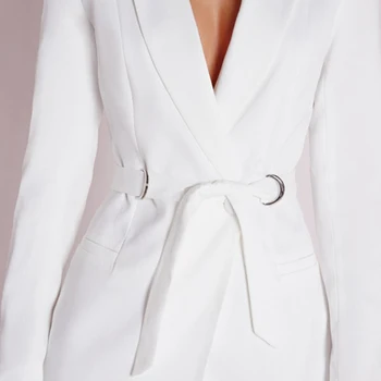 Módy Sexy Pracovného Ženy Vyhovovali Šaty tvaru Bielej Farby Sexy Office Dámske Šaty Plus Veľkosť 2XL vestido de festa Zime
