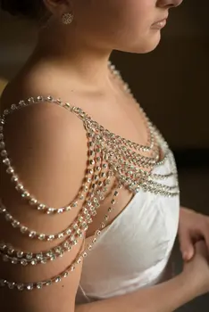 Módy sexy reťazca lesklé drahokamu crystal oka postroj náhrdelník ženy viacvrstvových reťazca ramená reťazca šperky