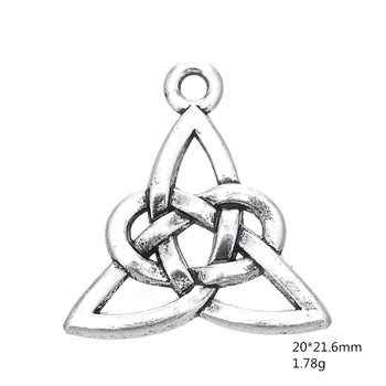 Môj tvar 40Pcs náboženské uzol charms jednoducho dizajn Viking Triquetra Trojice Uzol Severanov Írsky Škandinávskych Cín Prívesok