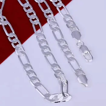 N018 Hot predaj jemné strieborné pozlátené šperky,Veľkoobchod výrobnú cenu 925 zobrazili kľúčové tlačidlá doprava zadarmo módne 8 mm Ploché Náhrdelník /aawaisda