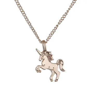 Na Predaj Gold&Silver Plated Roztomilý Kôň Prívesok Náhrdelníky Jednoduché Ženy Reťazca Náhrdelník Vianoce, Narodeniny
