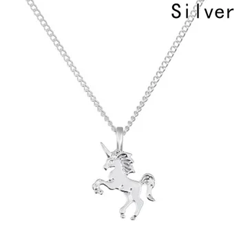Na Predaj Gold&Silver Plated Roztomilý Kôň Prívesok Náhrdelníky Jednoduché Ženy Reťazca Náhrdelník Vianoce, Narodeniny