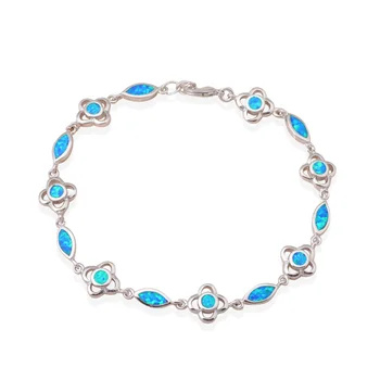Na Predaj Veľkoobchod a maloobchod Blue fire Opal Striebro Pečiatkou Módne Šperky, Náramky, pekné darčeky OB016