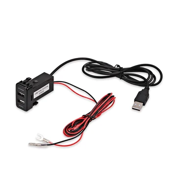 Nabíjací Adaptér 2 Port Auto Zásuvky pre zapaĺovač 5V 2.1 Duálny USB Nabíjačka do Auta, Adaptér Rozhranie Pre Toyota 1PCS