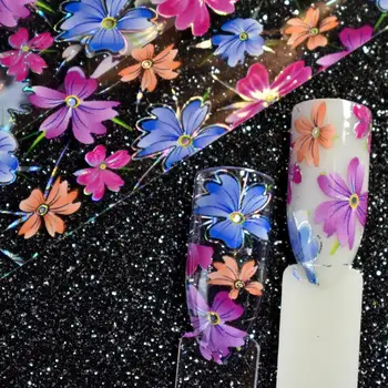 Nail Art Kvet Kotúča Fólie Prenos Obrazu Ducha Wild flower Nálepky, Fólie Jednoduché DIY Manikúra Dekorácie Roll jasné jar 1m