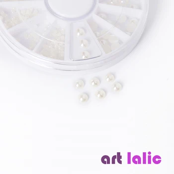 Nail Art Pearl Hot Predaj 3 Rôznych Veľkostí, Biela Pearly Korálky Dekorácie DIY kolesa Wholesales Manikúra Nástroje