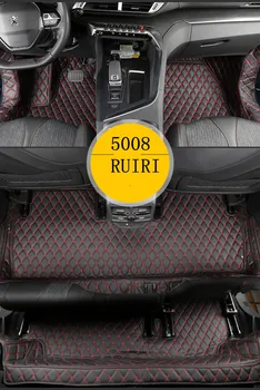 Najlepšia kvalita! Špeciálne auto podlahové rohože pre Peugeot 5008 7 miest 2018 nepremokavé, odolné auto koberce pre 5008 2017,doprava Zdarma