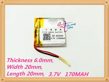 Najlepšie batérie značky 062020 602020 170MAH 3,7 V high-capacity lítium-polymérová batéria Bluetooth reproduktor hračky