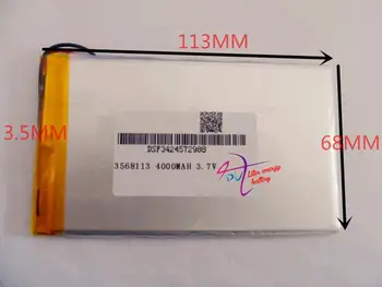 Najlepšie batérie značky 3,7 V 4000mAh 3568113 Lítium-polymérová Batéria s ochranou rada Pre Tablet KOCKA TALK7X Colorfly E708 Q2 AM