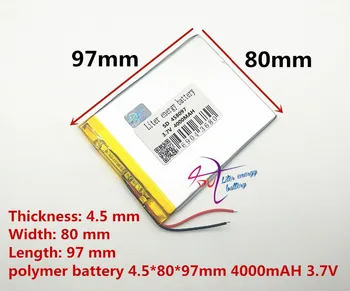 Najlepšie batérie značky 3,7 V lítium-polymérová batéria 458097 vreckový počítač tablet herný stroj 4000MAH PSP