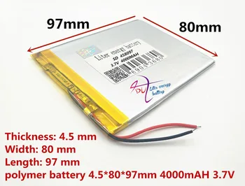 Najlepšie batérie značky 3,7 V lítium-polymérová batéria 458097 vreckový počítač tablet herný stroj 4000MAH PSP
