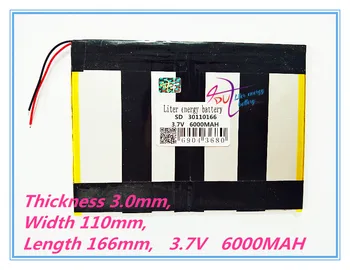 Najlepšie batérie značky 30110166 3,7 v 6000mAh ,(polymer lithium ion batéria) Tablet PC Batérie , Dokonalú kvalitu lar