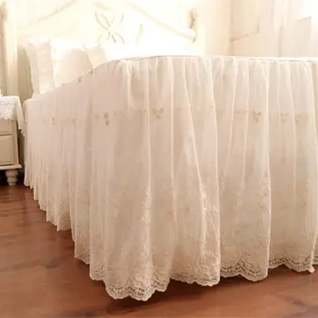 Najlepší Európsky štýl posteľná bielizeň nastaviť prehrabať tortu vrstva perinu deka kryt elegantnej čipky vyšívané prehoz cez posteľ posteľ sukne obliečka na vankúš