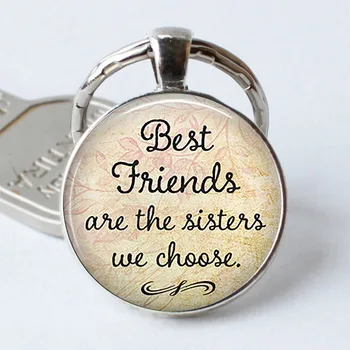 Najlepší Priatelia Sú Sestry Sme Si, Priateľstvo Keychain Sklo Cabochon Šperky Keychain