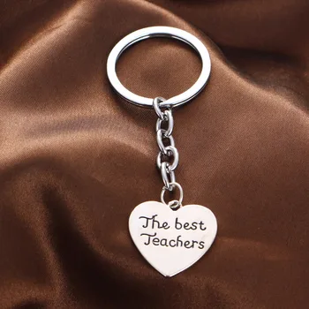 Najlepší Učitelia Prívesky Keyring Láska Duté Srdce Kúzlo Šperky Keychain prívesok na deň Vďakyvzdania Školy, Učiteľov, Deň Kľúčenka