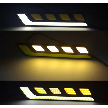 Najnovšie Biela/Žltá Auto Vedúci Svetlo Pre Autá COB LED Svetlá pre Denné svietenie DRL+Hmlové Svetlá s Turn Signál Pre Mazda BMW G