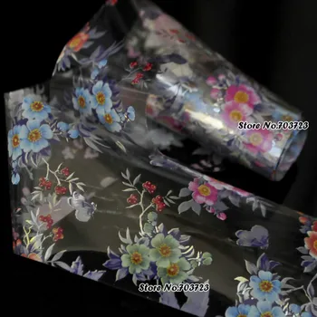Najnovšie dizajn na nechty, nálepky na nechty, fólie fólie prenos film technológie Multi-farebný kvet Jinyingzi GL118