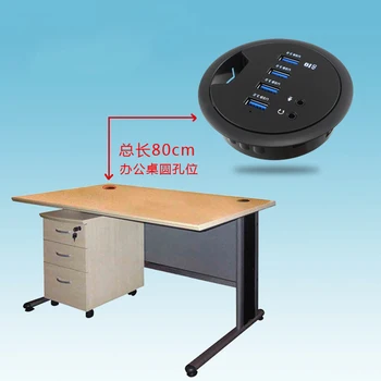 Najnovšie Esloth 92*78*24 mm USB3.0 Hub Počítač, písací Stôl Otvor Splitter Podporu Údaje Čítať Poplatok Rozšíriť PC Audio Mikrofón Rozhranie