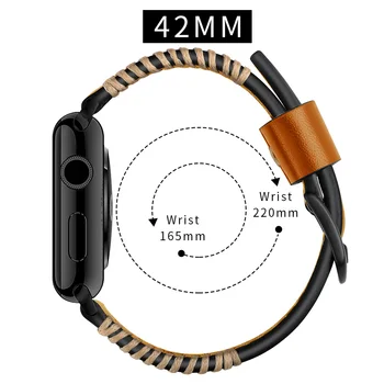 Najnovšie pravej Kože ručne Rybie kosti line séria hodinky kapela popruh pre apple hodinky série 1 2 3 42mm iwatch watchbands